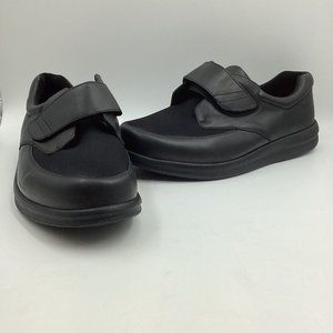 PW Minor Men 13 3W Natural Strap Orthopedic Diabetic Shoes Black Leather Sneaker